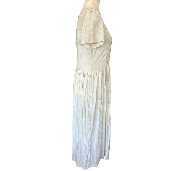 Christy Dawn Scarlet Dress Large Beige Midi Cottagecore Quiet Luxury Minimalist - Picture 8 of 14